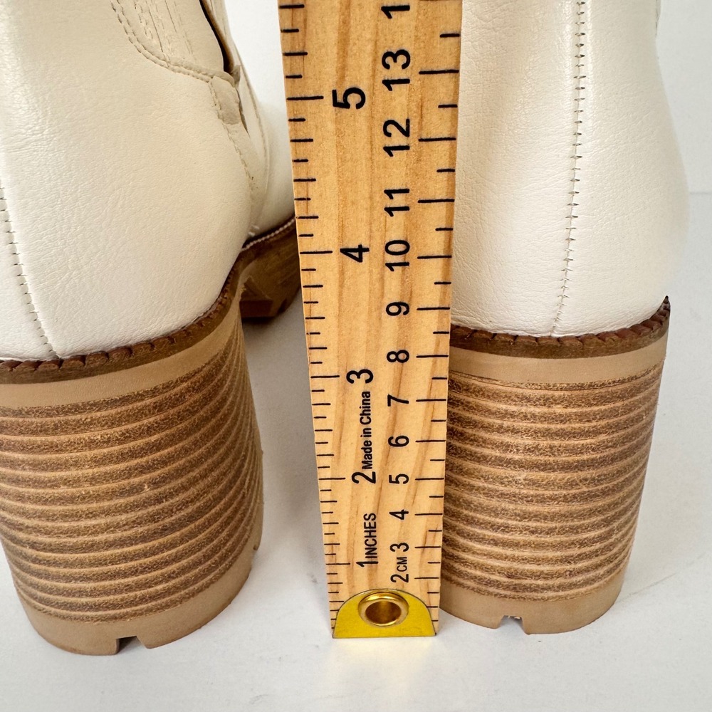 Oasis Society Aubrey Boot Women 8 White Platform Lug Sole Ankle Block Heel - Picture 11 of 14